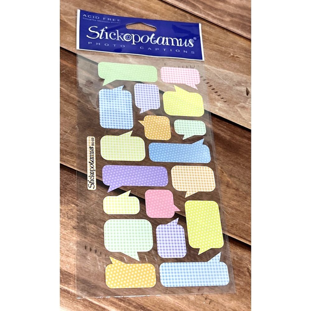SP-BU-03 Stickopotamus BUBBLE PATTERN PHOTO CAPTIONS FOR JOURNALING & SCRAPBOOK
